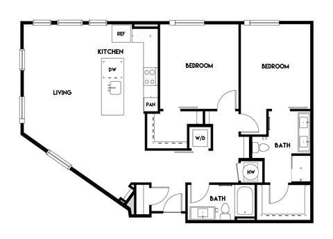 2BR 2BA_1357 SF at The Cosmopolitan, Tulsa